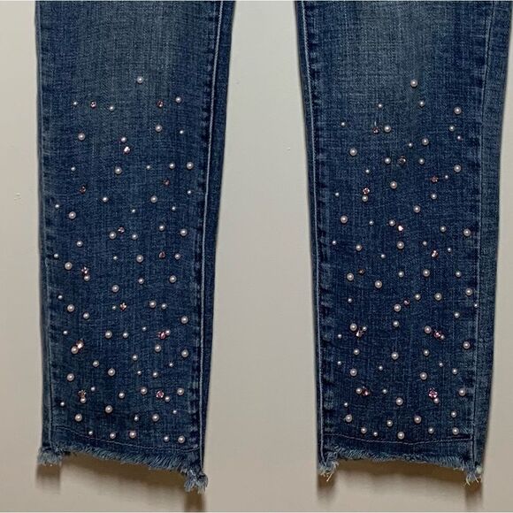 Tru Luxe Jeans embellished pearls Women’s size 6 straight leg boutique glam jean - Picture 6 of 7